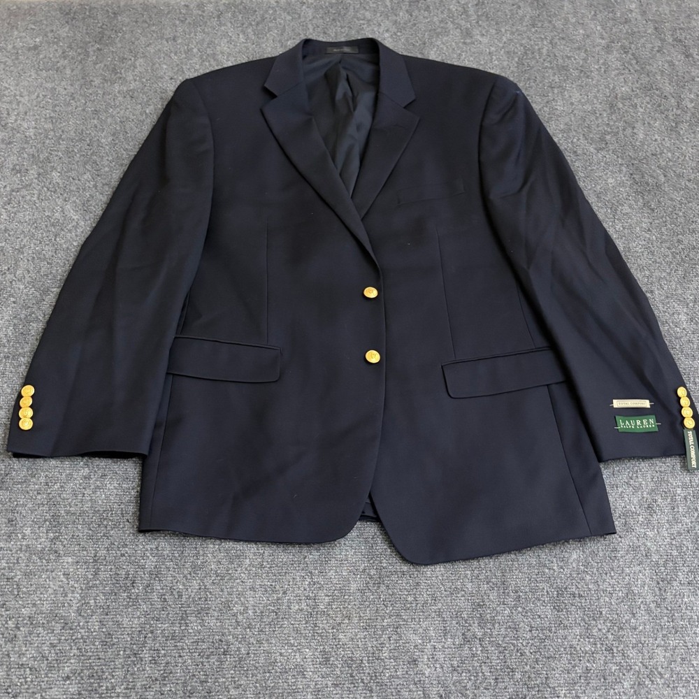 Lauren Ralph Lauren Mens Navy 100% Wool Total Comfort Blazer 46R LEWI12N30001NWT
